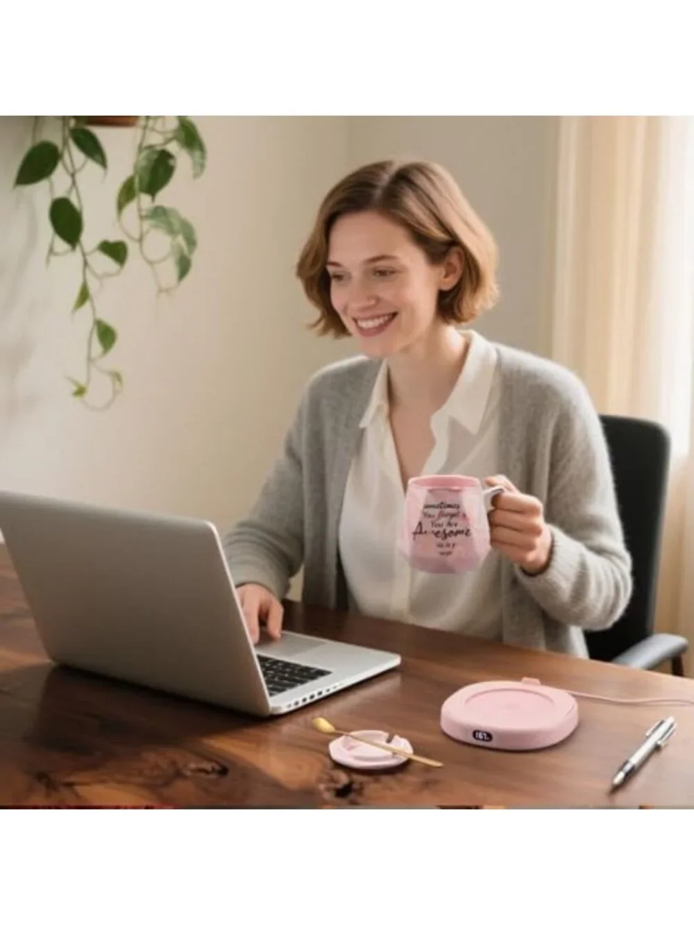 Smart Electric Coffee Mug Warmer Set | Heated Beverage & Tea Plate, Perfect Gift